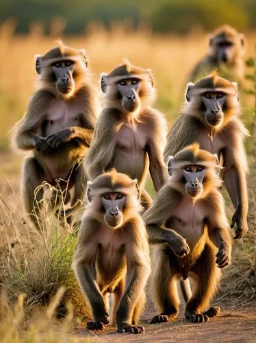 the blood breast baboons,baboons,monkeys band,monkey family,primates,monkey gang,monkeys,national geographic,family outing,conga,meerkats,great apes,baboon,madagascar,primate,prairie dogs,oxpecker,mandrill,wild animals crossing,anthropomorphized animals,Illustration,Realistic Fantasy,Realistic Fantasy 14