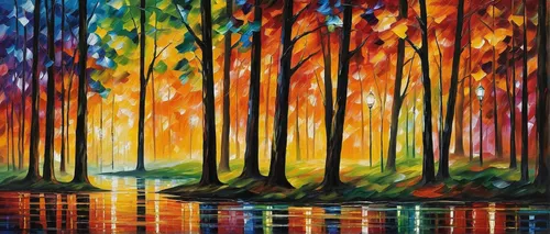 row of trees,forest landscape,tree grove,oil painting on canvas,forest background,birch forest,autumn forest,autumn trees,forest of dreams,mixed forest,deciduous forest,grove of trees,art painting,the forests,autumn landscape,the trees,forests,painted tree,trees,colorful background,Photography,Documentary Photography,Documentary Photography 33