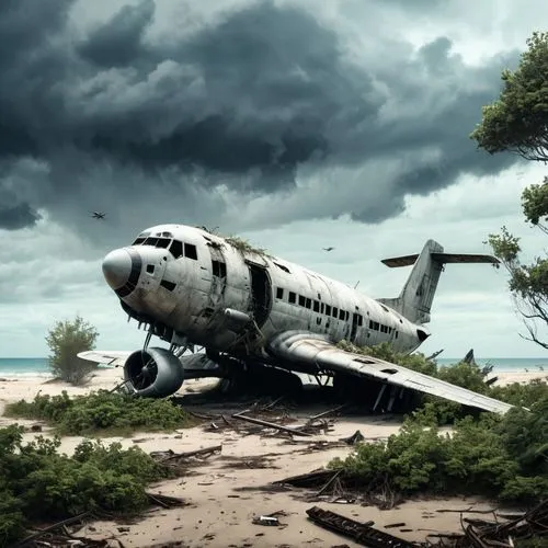 plane wreck,aircrash,airplane crash,plane crash,crash landing,photo manipulation,egyptair,dornier,jettison,stranded,shipwrecked,marooned,deserted island,emergency aircraft,boneyard,cargo plane,polish airline,aground,embraer,unexploded,Conceptual Art,Fantasy,Fantasy 33