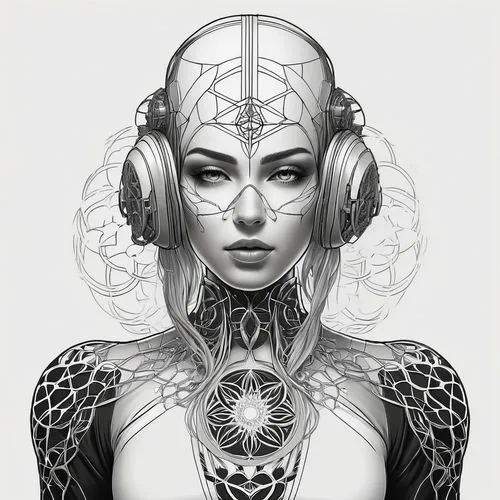 biomechanical,cybernetic,cyborg,cybernetically,lineart,vespertine,binaural,line art,transhuman,cyborgs,priestess,cybernetics,sculpt,lotus art drawing,arachne,fractal design,estess,mono-line line art,amidala,wireframe,Conceptual Art,Fantasy,Fantasy 17