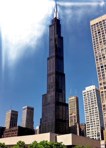 sears tower,willis tower,chicago skyline,chicago,triforium,rencen,ctbuh,streeterville,chicagoland,citicorp,tall buildings,chicagoan,skyscrapers,hancock,supertall,detriot,international towers,illinois,escala,antilla,Illustration,Retro,Retro 12