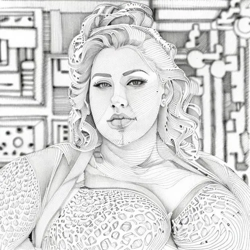 comic halftone woman,callisto,underdrawing,rotoscoped,digital drawing,rotoscope,Design Sketch,Design Sketch,Fine Line Art