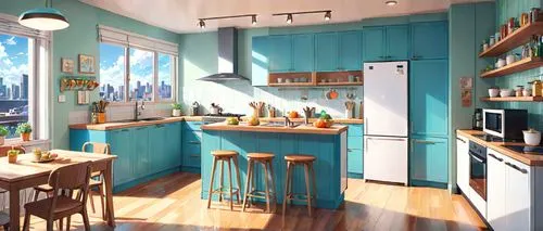 kitchen design,kitchen interior,modern kitchen,modern kitchen interior,kitchen,big kitchen,vintage kitchen,the kitchen,star kitchen,tile kitchen,kitchenette,new kitchen,kitchen remodel,chefs kitchen,sky apartment,kitchen shop,kitchen cabinet,kitchen counter,pantry,an apartment,Anime,Anime,Realistic