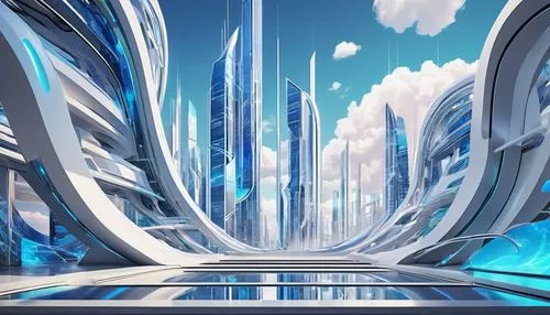 futuristic landscape,cyberspace,accelerator,superhighways,silico,art deco background,skybridge,warp,arcology,cybercity,virtual landscape,cartoon video game background,light track,hyperspace,cyberworld,skyways,morphogenetic,futuristic architecture,fractal environment,ringworld,Conceptual Art,Sci-Fi,Sci-Fi 24