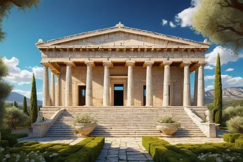 greek temple,temple of diana,roman temple,artemis temple,house with caryatids,panagora,metapontum,laodicea,celsus library,zappeion,segesta,temple of hercules,tempio,caesonia,messene,celsus,propylaea,gennadius,capitolium,synaxarion,Art,Artistic Painting,Artistic Painting 03