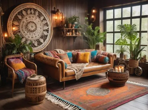 boho art style,sitting room,boho,rustic aesthetic,boho art,bohemian art,living room,interior decor,livingroom,boho background,home interior,rustic,patterned wood decoration,bohemian,cabana,decor,interior decoration,bohemianism,modern decor,dandelion hall,Conceptual Art,Fantasy,Fantasy 25