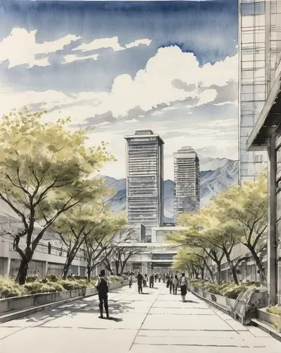 azabu,marunouchi,saitou,aoyama,isozaki,ohsu,renderings,kanazawa,pangyo,cityu,akasaka,omotesando,ichigaya,nihonbashi,kasuya,taikoo,tamachi,city scape,songdo,horinouchi,Illustration,Paper based,Paper Based 30