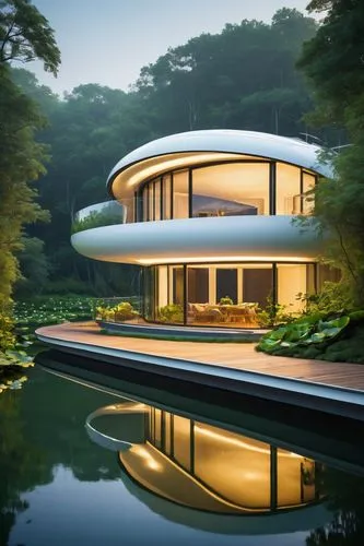 futuristic architecture,fallingwater,modern architecture,asian architecture,luxury property,huzhou,prefab,modern house,mid century house,wanzhou,kunplome,archidaily,house by the water,golden pavilion,lovemark,futuristic landscape,dreamhouse,electrohome,luxury real estate,hangzhou,Illustration,Retro,Retro 07