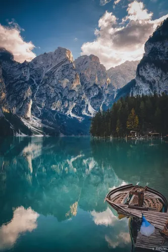 Lago Di Braies under a moody weather.  by i_caring - The Blue Color Photo Contest 2018,lake misurina,dolomites,emerald lake,lake moraine,south tyrol,moraine lake,dolomiti,beautiful lake,caumasee,alpse