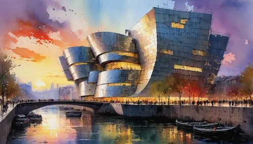 gehry,futuroscope,morphosis,futuristic architecture,kimmelman,fearnley,Illustration,Paper based,Paper Based 04