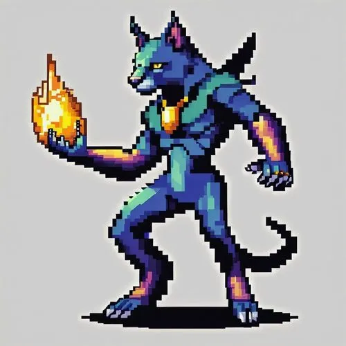 firecat,firedancer,fireheart,pixel art,bluestar,lucario,ifrit,pyrokinesis,rakshasa,werewolve,darigan,kobold,purgatoire,torchbearer,ratri,blukat,chupacabra,tandava,scourge,barghuti