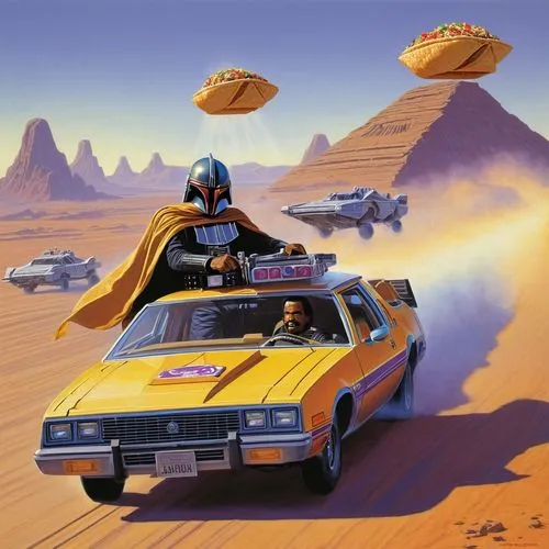 mcquarrie,speeder,mcquary,skycar,flying saucer,fast food,ufo intercept,supercruise,desert safari,supertramp,roadchef,wagonmaster,flying food,lucasarts,parsecs,kryptarum-the bumble bee,technodrome,superamerica,correcaminos,fastfood,Conceptual Art,Sci-Fi,Sci-Fi 21