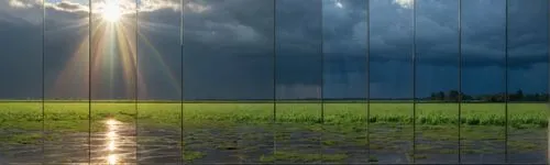 rice field,the rice field,god rays,sunbeams protruding through clouds,ricefield,storm ray,Photography,General,Realistic