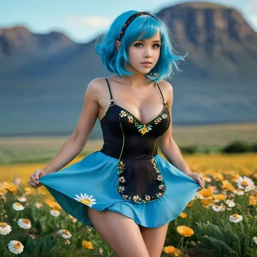 sona,lumidee,blue daisies,hatsune miku,seiran,pinu,Conceptual Art,Sci-Fi,Sci-Fi 21