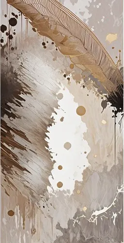 "Generate an abstract art painting with neutral colors such as beige, taupe, white, black, and touches of gold. The artwork should embody abstract art, showcasing intricate details while maintaining a