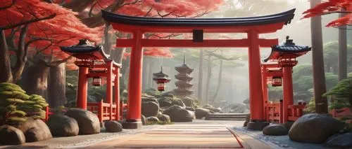 japanese shrine,torii,japanese sakura background,kyoto,japan garden,world digital painting,sakura background,japanese background,victory gate,japanese garden,inari,japan landscape,senbon torii,cartoon video game background,shrine,pathway,digital painting,ryokans,background with stones,torii tunnel,Unique,3D,3D Character