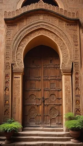 Ancient Ethiopian architecture, rock-hewn churches, intricately carved stone walls, ornate wooden doors, colorful stained glass windows, grand arches, imposing stone pillars, vibrant frescoes, intrica