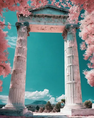 ancient greek temple,greek temple,temple of diana,temple of hercules,roman temple,doric columns,roman columns,artemis temple,ancient olympia,ephesus,pillars,ancient roman architecture,paestum,hellas,columns,greece,pallas athene fountain,athens,the ancient world,triumphal arch,Conceptual Art,Fantasy,Fantasy 23