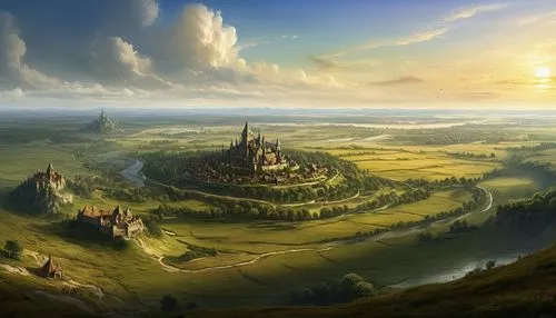 fantasy landscape,fantasy picture,fantasy art,fantasy world,hot-air-balloon-valley-sky,3d fantasy,fantasy city,hobbiton,world digital painting,high landscape,heroic fantasy,hogwarts,home landscape,mountain settlement,landscape background,knight's castle,ancient city,panoramic landscape,castel,landscapes,Art,Classical Oil Painting,Classical Oil Painting 06