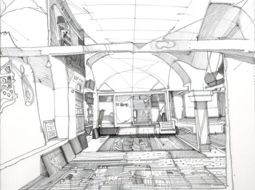 railway carriage,hallway space,empty interior,subway station,corridor,ufo interior,aircraft cabin,compartment,hallway,interiors,the bus space,frame drawing,inside,dormitory,pencils,attic,mono-line lin