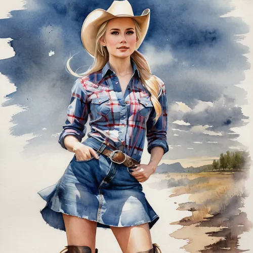 countrygirl,cowboy plaid,country dress,heidi country,cowgirl,country style,farm girl,cowgirls,country,southern belle,country-western dance,country song,western,texan,denim background,farmer,western pleasure,western riding,girl with gun,american frontier,Illustration,Paper based,Paper Based 25