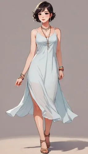 a girl in a dress,togas,yanmei,himawari,cheongsam,longmei,white winter dress,girl in a long dress,yongmei,mei,dressup,fubuki,white dress,kawakami,torn dress,pinu,wedding dress,mayuri,country dress,zhui,Illustration,Japanese style,Japanese Style 06