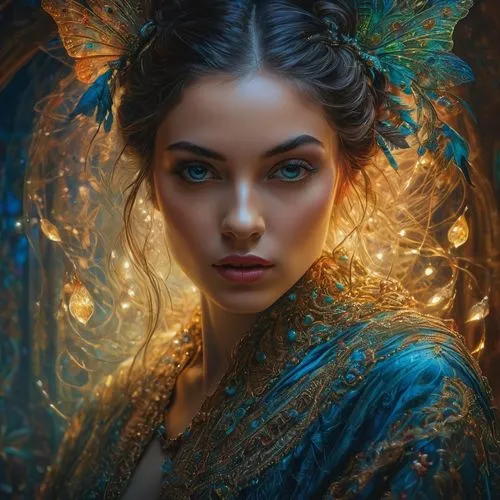 fantasy portrait,mystical portrait of a girl,fantasy art,romantic portrait,fairy peacock,faery,faerie,fantasy picture,world digital painting,blue enchantress,the enchantress,digital painting,girl portrait,digital art,elsa,boho art,flora,cinderella,peacock,sorceress,Photography,General,Fantasy