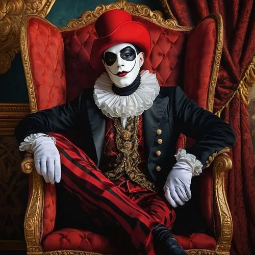 ringmaster,the carnival of venice,pierrot,aristocrat,black pete,jolly roger,vanitas,masquerade,mime artist,jester,marionette,gothic portrait,skull bones,pirate,count,puppet,venetian mask,cosplay image,ventriloquist,macabre,Conceptual Art,Daily,Daily 05