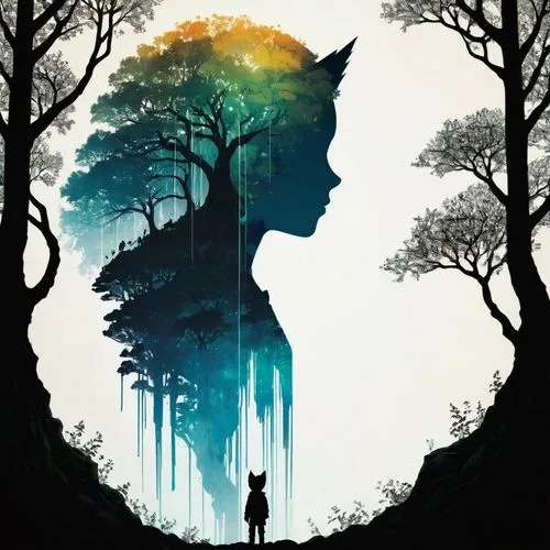 silhouette art,silhouette,tree silhouette,man silhouette,art silhouette,silhouette of man,map silhouette,woman silhouette,house silhouette,the silhouette,old tree silhouette,couple silhouette,mermaid silhouette,silhouettes,deer silhouette,ozark,trico,the forest,girl with tree,forest man,Illustration,Abstract Fantasy,Abstract Fantasy 19