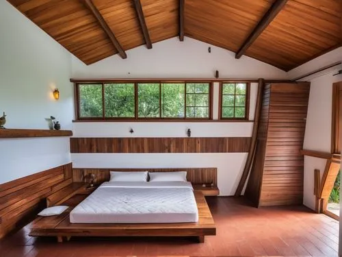 Immerse yourself in a sanctuary of natural serenity, where the earthy warmth of wooden furniture harmonizes with the rustic allure of mud walls and wooden pillars. Beneath a canopy of wooden ceiling, 