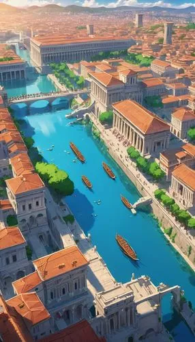 philippopolis,ancient city,scythopolis,thermae,baiae,ancient rome,dorne,karnak,theodosiopolis,themyscira,carthage,atlantis,roman bath,nicopolis,city moat,avernum,mesopotamia,herakleion,the ancient world,panagora,Illustration,Japanese style,Japanese Style 03