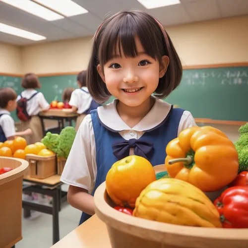 montessori,primary school student,school enrollment,children learning,青龙菜,preschooler,fruits and vegetables,kindergarten,means of nutrition,science education,teaching children to recycle,school start,picking vegetables in early spring,preschool,world children's day,child care worker,citrus food,nutrition,home learning,colorful vegetables,Illustration,Realistic Fantasy,Realistic Fantasy 32