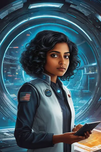 sci fiction illustration,women in technology,cg artwork,jaya,female doctor,background image,rosa ' amber cover,space-suit,game illustration,astronautics,space art,science fiction,astronaut,earth station,cosmonautics day,pandemic,andromeda,astronaut suit,science-fiction,aquanaut,Photography,Documentary Photography,Documentary Photography 29