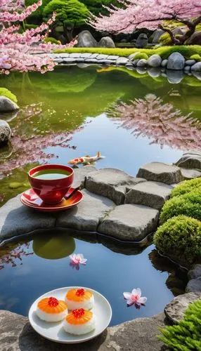 tea zen,japanese tea,tea ceremony,koi pond,japanese garden ornament,japan garden,flower tea,lotus on pond,water lily plate,lily pond,blooming tea,garden pond,lotus pond,japanese garden,japanese zen garden,tea service,japanese tea set,water lotus,zen garden,tea garden,Photography,General,Realistic