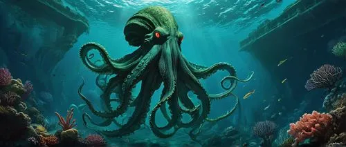 kraken,under sea,octopus,deep sea,calamari,cephalopod,giant squid,god of the sea,cuthulu,undersea,tentacles,fun octopus,the bottom of the sea,scuba,cephalopods,bottom of the sea,under the sea,squid game card,octopus tentacles,sea-life,Photography,Fashion Photography,Fashion Photography 03