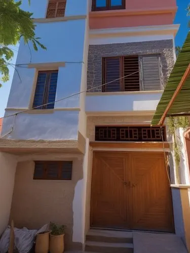 a house that has windows in the front and two doors out,paros,kalkan,puglia,nafplio,casitas,kalymnos,Photography,General,Realistic