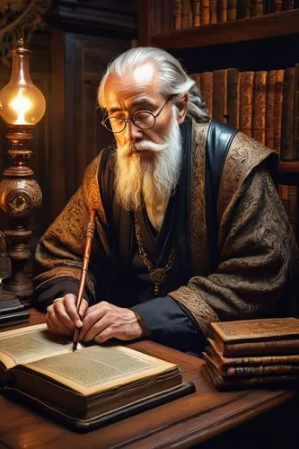 the abbot of olib,archimandrite,scholar,biblical narrative characters,middle eastern monk,rabbi,hieromonk,parchment,the local administration of mastery,orthodoxy,leonardo devinci,benediction of god the father,bibliology,amethist,torah,apothecary,prayer book,confer,twelve apostle,persian poet,Illustration,Japanese style,Japanese Style 09