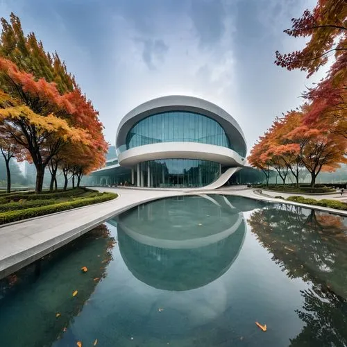 futuristic art museum,suzhou,mercedes-benz museum,asian architecture,home of apple,hall of supreme harmony,hall of nations,chinese architecture,reflecting pool,south korea,soochow university,japan peace park,futuristic architecture,japanese architecture,kansai university,hyang garden,santiago calatrava,korea,hongdan center,calatrava,Photography,General,Realistic