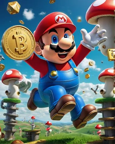 super mario,rupee,mario,plus token id 1729099019,super mario brothers,altcoins,cryptocurrency,coins,greed,gold is money,red heart medallion in hand,crypto currency,game illustration,mario bros,coin,crypto mining,crypto-currency,bit coin,new shekel,500,Illustration,Black and White,Black and White 07