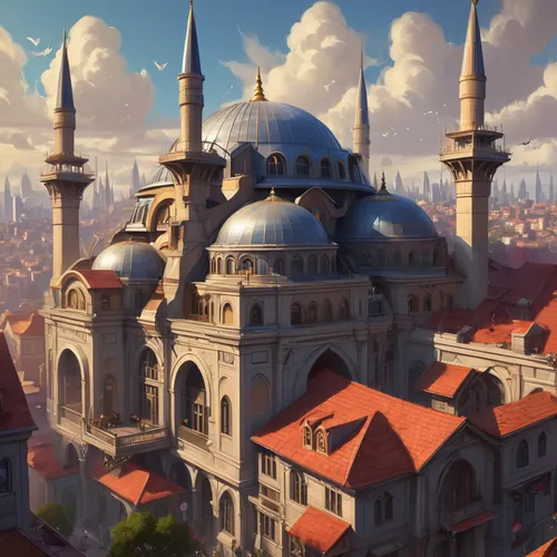 constantinople,blue mosque,sultan ahmed mosque,istanbul,istanbul city,sultan ahmet mosque,grand bazaar,grand mosque,mosques,big mosque,sultanahmet,byzantine architecture,hagia sophia mosque,city mosque,ayasofya,hagia sofia,ancient city,star mosque,islamic architectural,ottoman,Conceptual Art,Fantasy,Fantasy 01