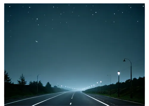 night highway,empty road,road,highway lights,starry sky,the road,nightsky,open road,long road,asphalt road,night sky,the night sky,road to nowhere,highway,streetlights,street lights,night stars,streetlamps,stardrive,city highway,Illustration,Black and White,Black and White 20