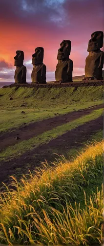 easter islands,easter island,the moai,rapa nui,rapanui,moai,falkland islands,standing stones,stone circles,neolithic,north island,marvel of peru,eastern iceland,megalithic,megaliths,northern ireland,orkney island,stone henge,background with stones,stone circle,Illustration,American Style,American Style 11