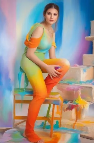 girl with cereal bowl,woman sitting,woman eating apple,girl in the kitchen,girl sitting,girl with bread-and-butter,girl with a wheel,overpainting,gasparyan,photo painting,painting technique,mustafina,girl with cloth,stefanyshyn,painter,girl with a dolphin,meticulous painting,programadora,pittura,woman with ice-cream,Illustration,Realistic Fantasy,Realistic Fantasy 01