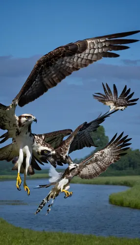 Write a thrilling action scene involving an osprey claw in mid-air combat.,african fishing eagle,bald eagles,sea eagle,sea hawk,savannah eagle,fish eagle,fishing hawk,buteo,eagles,sea head eagle,giant