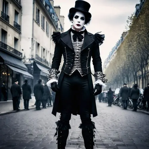 sopor,joker,ringmaster,vanian,pierrot,theatricality,Illustration,Realistic Fantasy,Realistic Fantasy 46