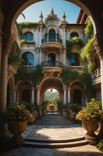 hacienda,chhatris,theed,dorne,water palace,montecarlo,granada,naboo,monaco,palladianism,delgada,malaga,marbella,alcazar of seville,pasadena,parador,alcazar,palermo,sintra,asian architecture,Illustration,Abstract Fantasy,Abstract Fantasy 14