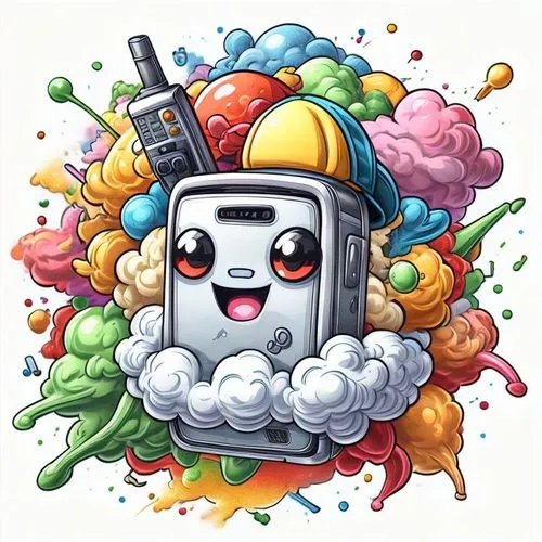 bot icon,steam icon,gumball machine,trainman,white fire truck,spray can,phone icon,thomas the train,snowcone,robot icon,soundcloud icon,cleaning machine,chemical container,ghost locomotive,battery ico