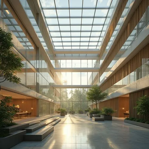 atriums,daylighting,glass facade,atrium,embl,calpers,modern office,office building,schulich,cupertino,phototherapeutics,masdar,office buildings,headquarter,headoffice,revit,safdie,wintergarden,infosys,headquaters,Photography,General,Realistic