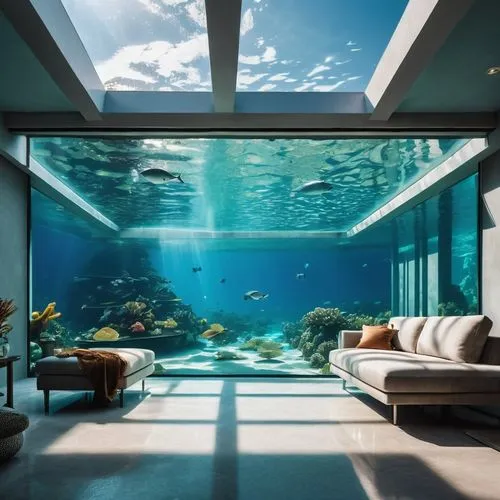 ocean underwater,underwater landscape,marine tank,underwater playground,underwater oasis,fish tank,glass wall,aquarium,underwater world,aquatic life,underwater background,aquariums,ocean floor,beautiful home,glass roof,reef tank,aqua studio,great room,acquatic,underwater,Photography,Artistic Photography,Artistic Photography 01