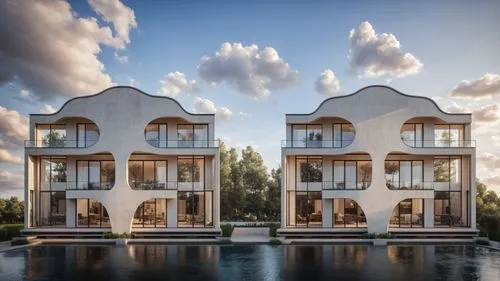 concrete,cube stilt houses,stilt houses,luxury property,luxury real estate,house by the water,hanging houses,bendemeer estates,mamaia,holiday villa,crane houses,luxury home,floating huts,cubic house,d